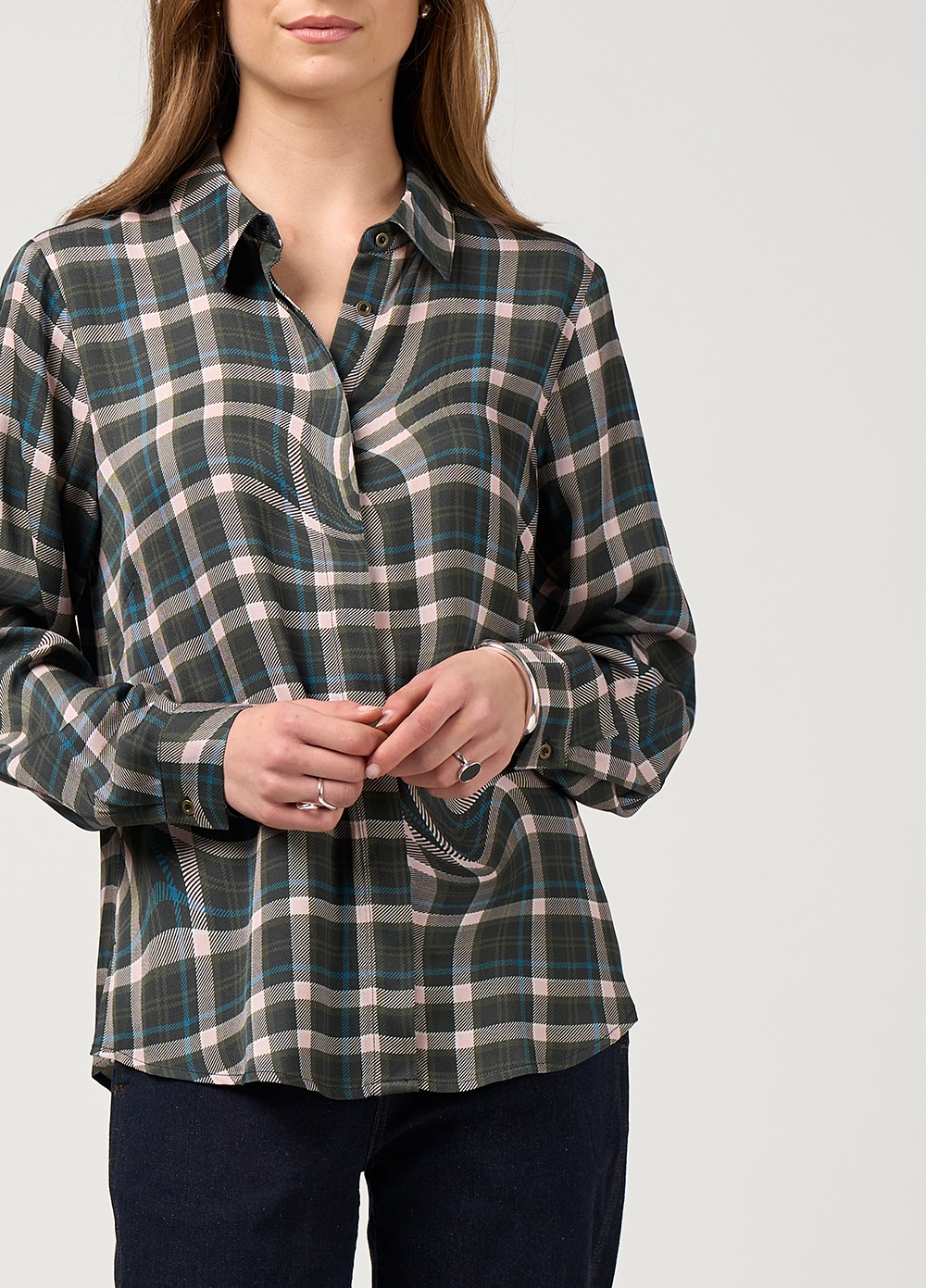 Madly Sweetly Illusion Shirt - Khaki Multi
