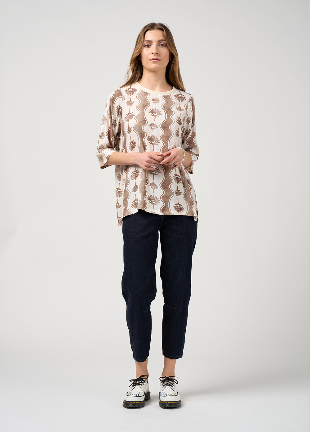Madly Sweetly Waverly Top - Taupe Multi