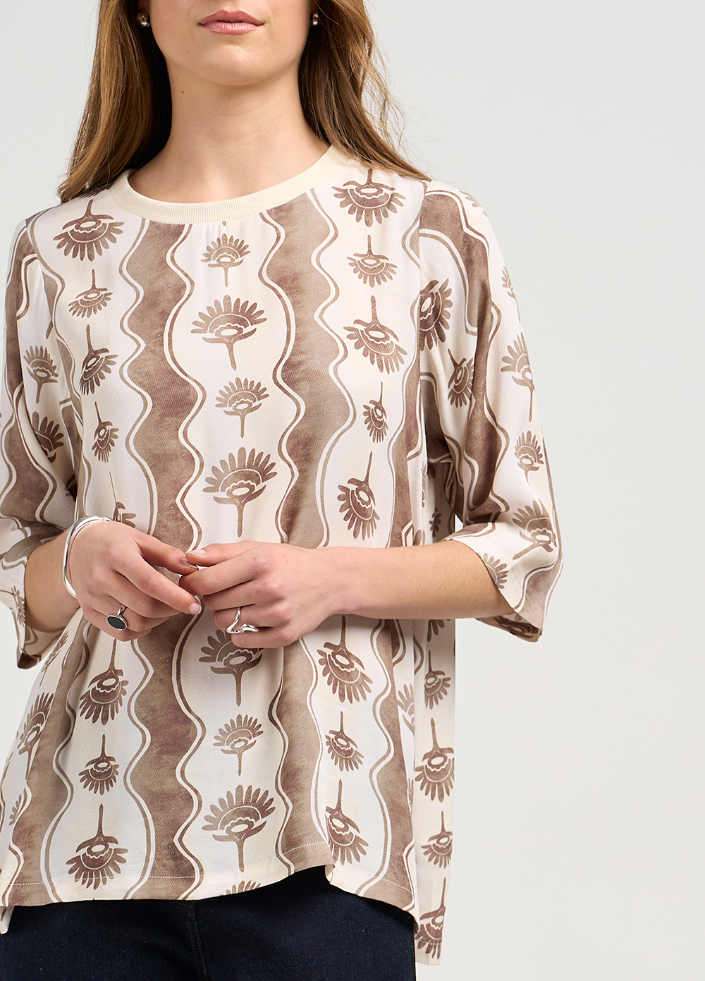 Madly Sweetly Waverly Top - Taupe Multi