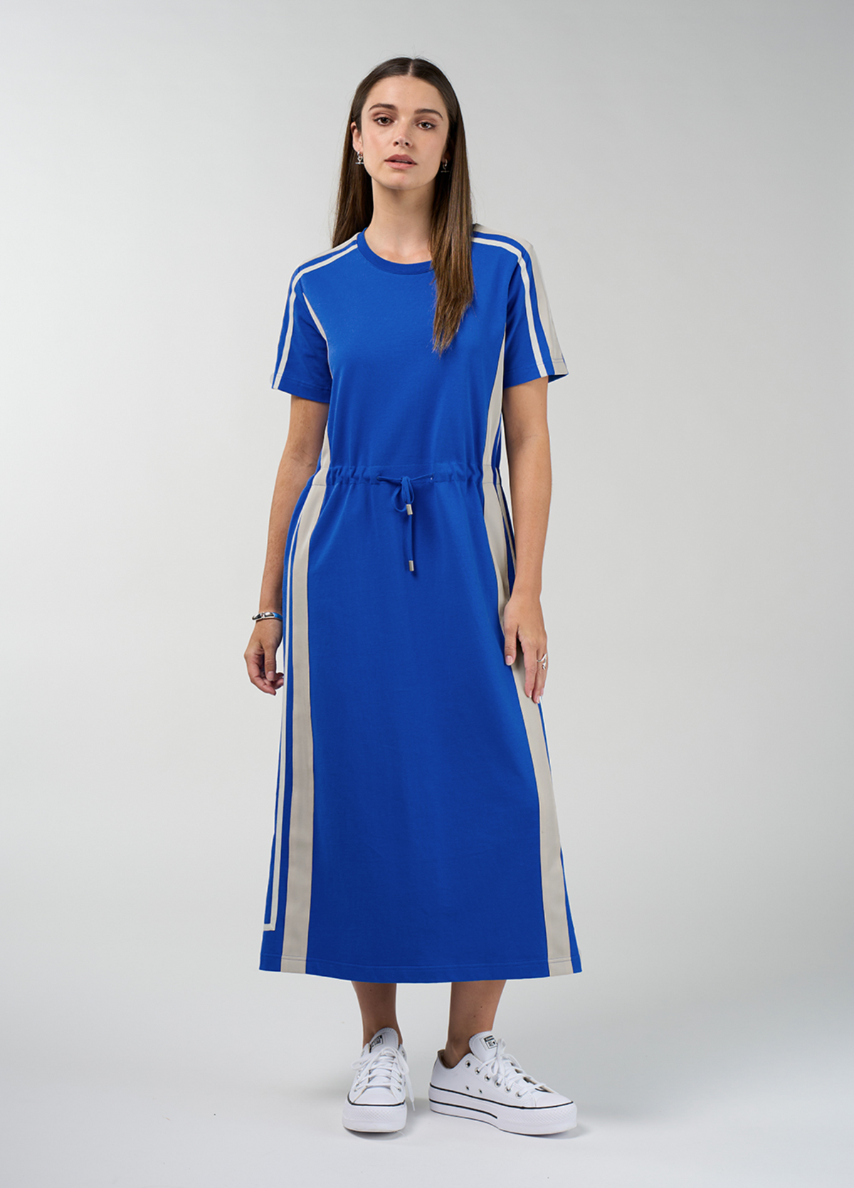 Madly Sweetly Contour Dress - Cobalt/Stone