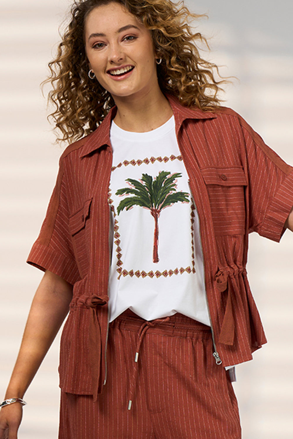 Madly Sweetly Wander Tee - White Palm
