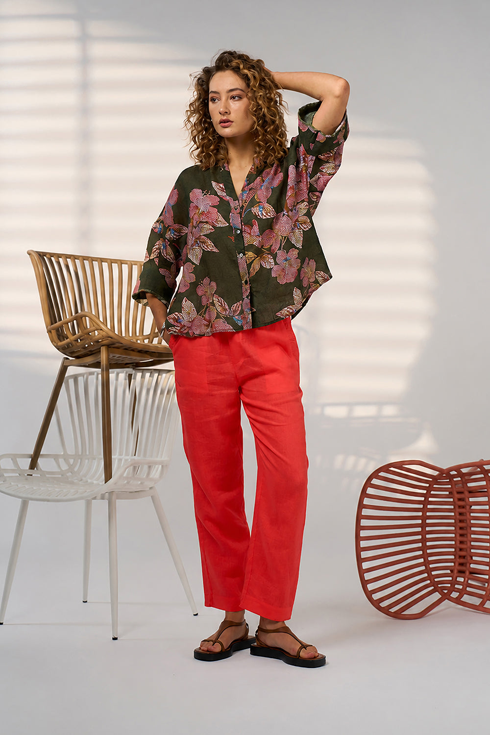 Madly Sweetly Mosaica Shirt - Khaki Multi