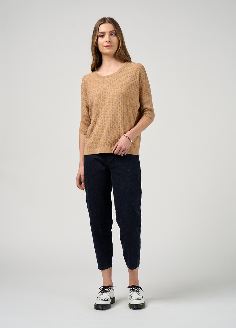 Madly Sweetly Switchboard Tee - Camel