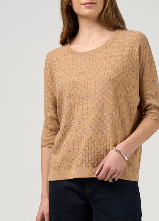 Madly Sweetly Switchboard Tee - Camel