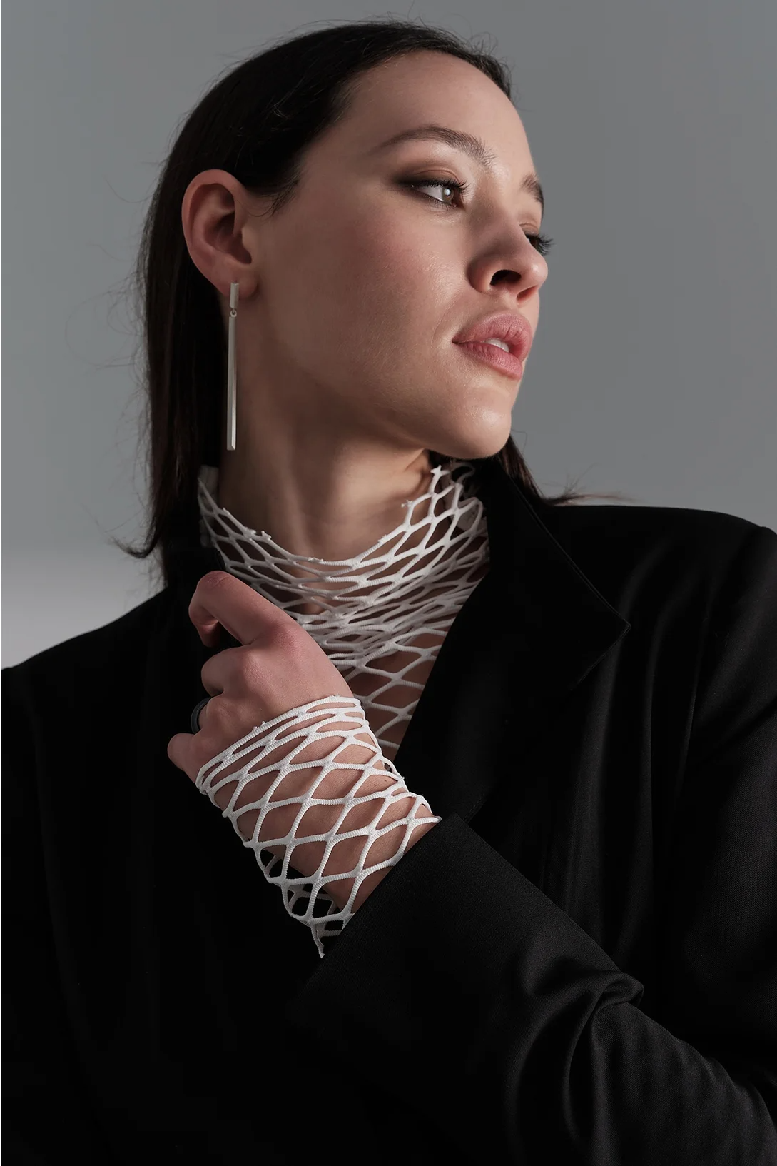 Taylor Mesh Contend Tunic - Ivory