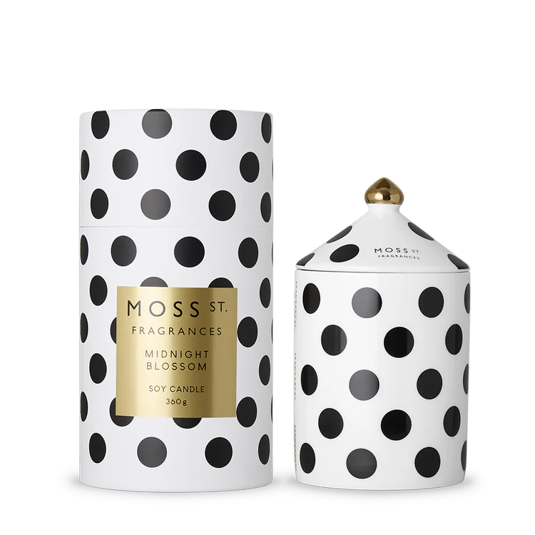 Moss St. Ceramic Candle 360g - Midnight Blossom