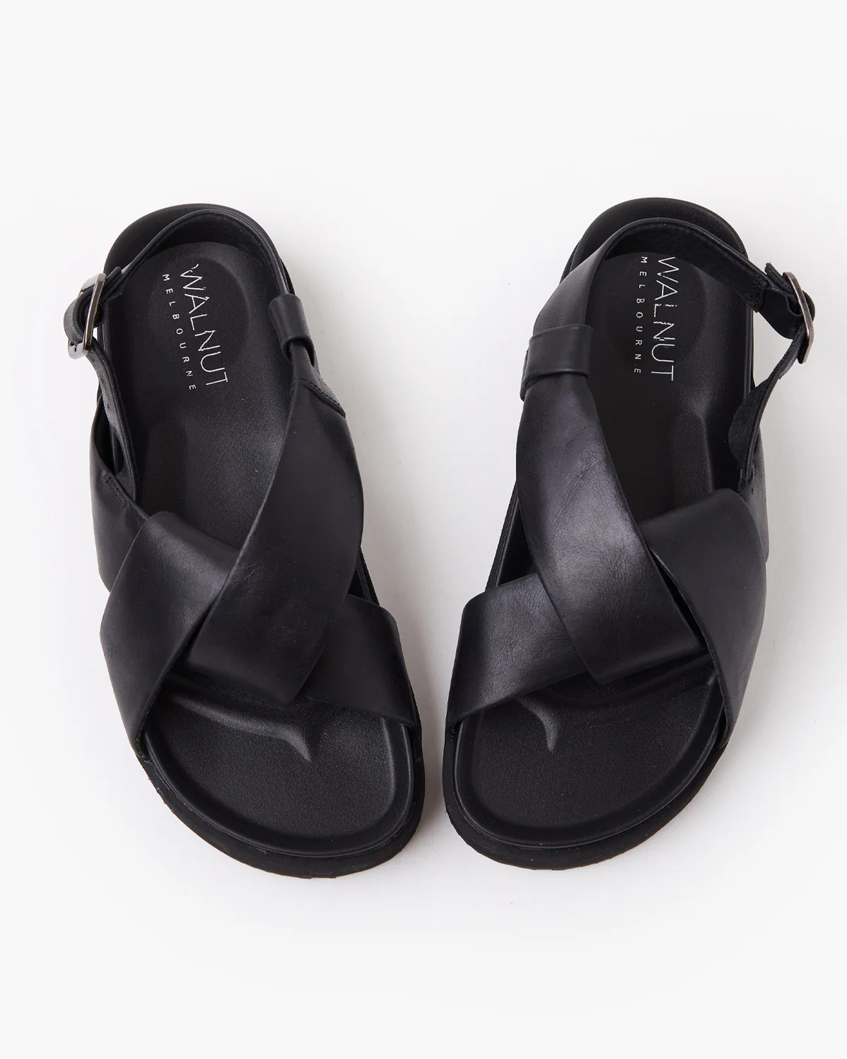 Walnut Mya Leather Sandal - Black