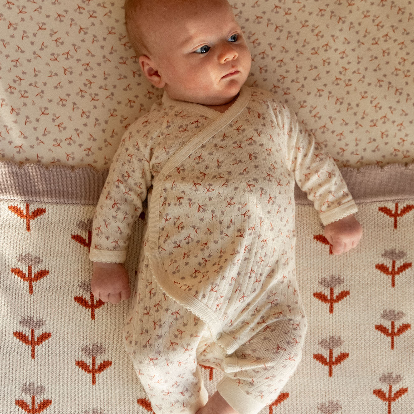Nature Baby Kimono Stretch & Grow Pointelle - Dandelion Print