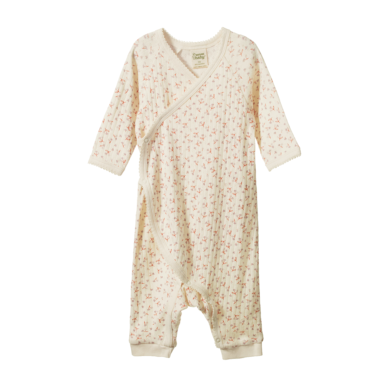 Nature Baby Kimono Stretch & Grow Pointelle - Dandelion Print