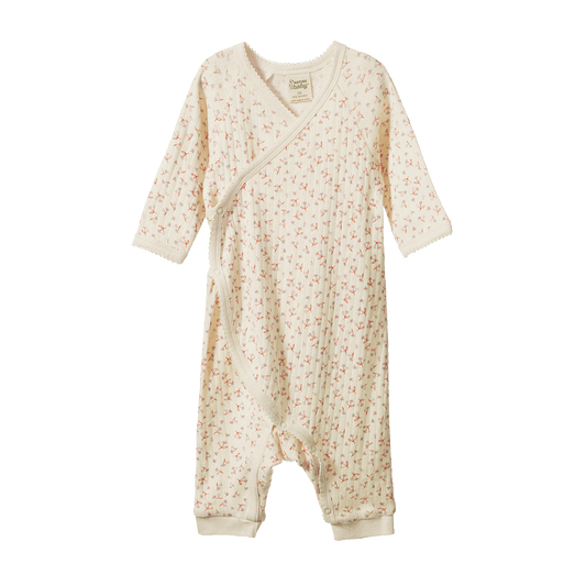 Nature Baby Kimono Stretch & Grow Pointelle - Dandelion Print