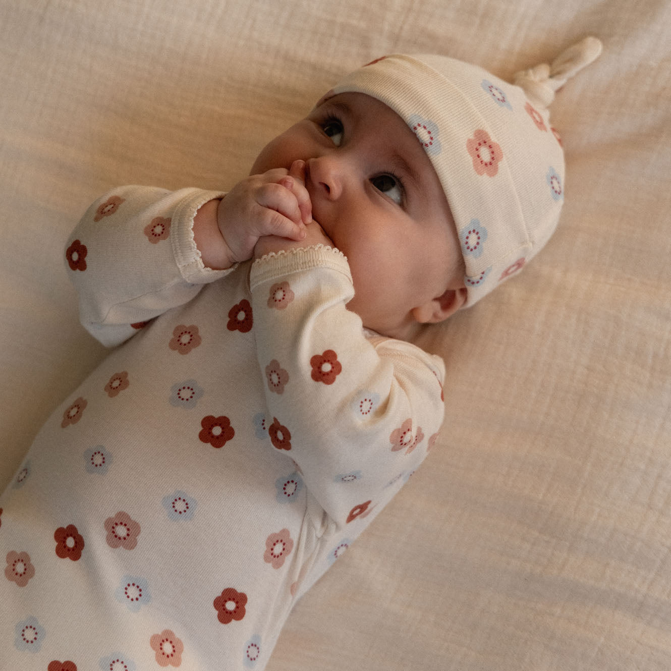 Nature Baby Long Sleeve Bodysuit - Petite Flora Stamp Print