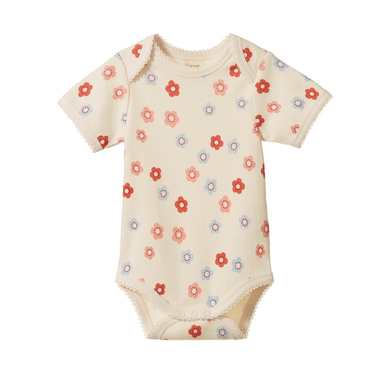 Nature Baby Short Sleeve Bodysuit - Petite Flora Stamp Print