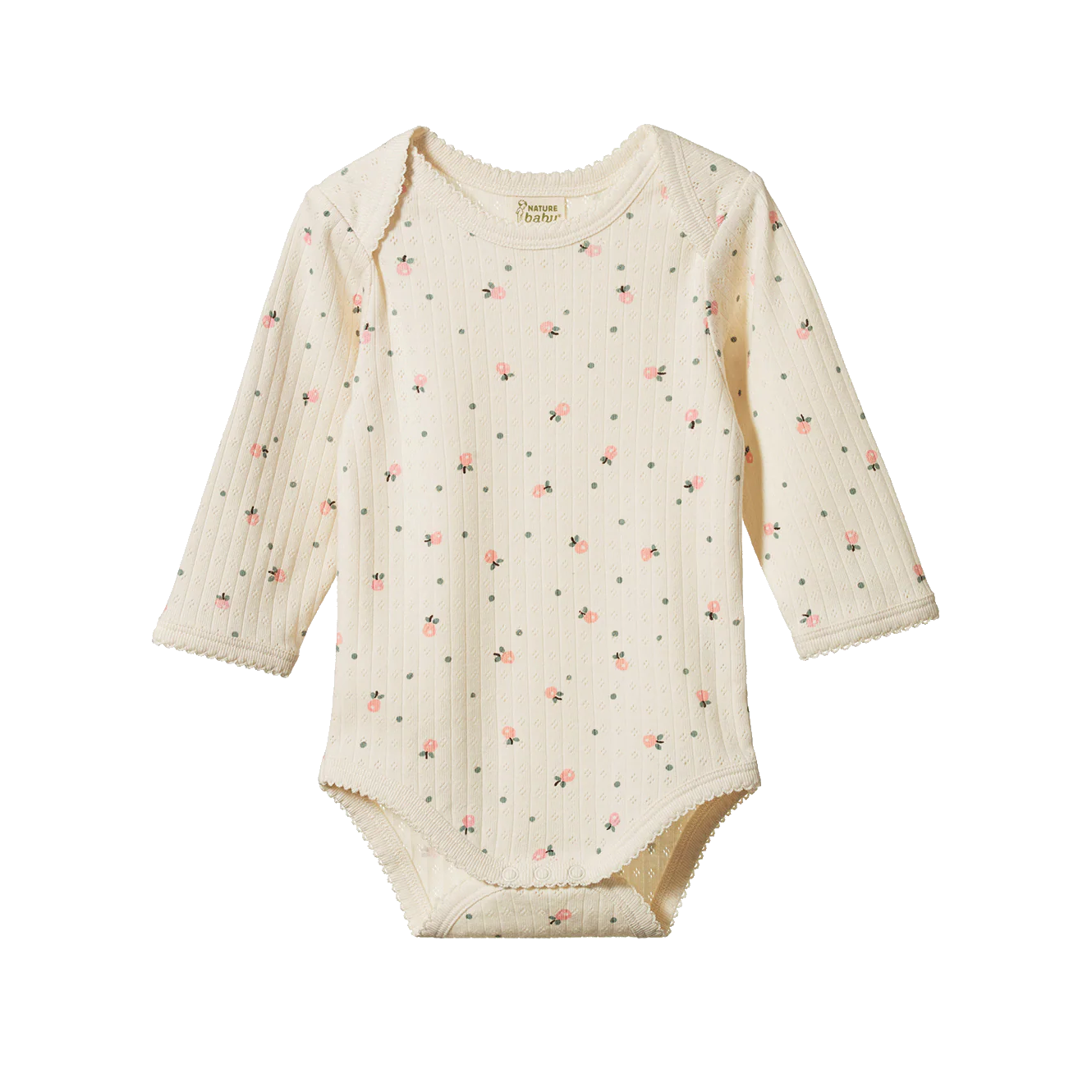 Nature Baby Long Sleeve Bodysuit - Posey Blossom Print