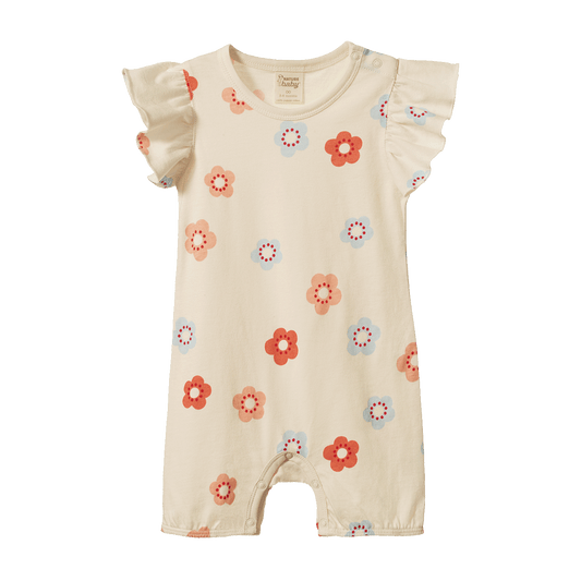 Nature Baby Tilly Suit - Flora Stamp Print