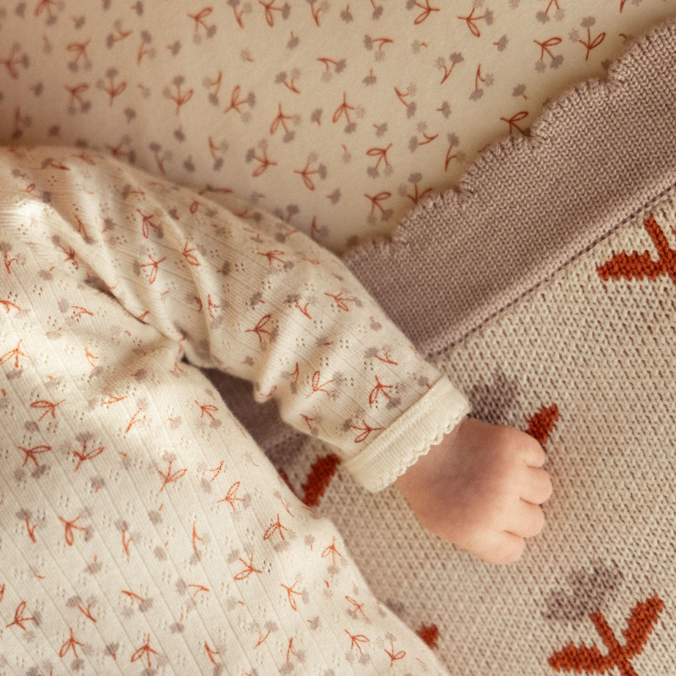 Nature Baby Long Sleeve Kimono Bodysuit Pointelle - Dandelion Print