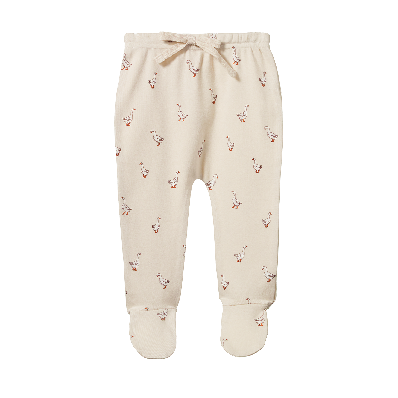 Nature Baby Footed Rompers - Goosey Print