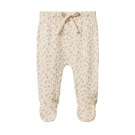 Nature Baby Footed Rompers Pointelle - Dandelion Print