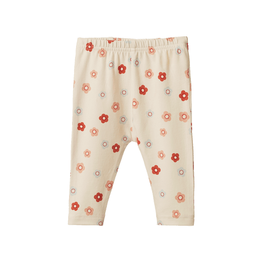 Nature Baby Leggings - Petite Flora Stamp Print