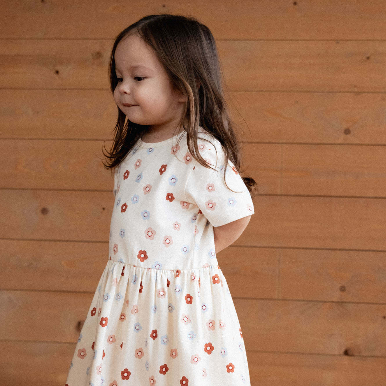 Nature Baby Saturday Dress - Petite Flora Stamp Print