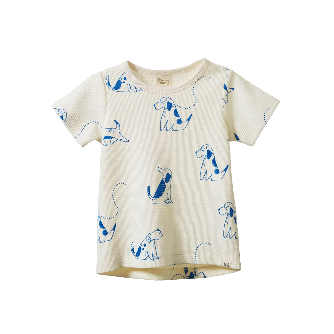 Nature Baby River Tee Waffle - Dog Walk Print