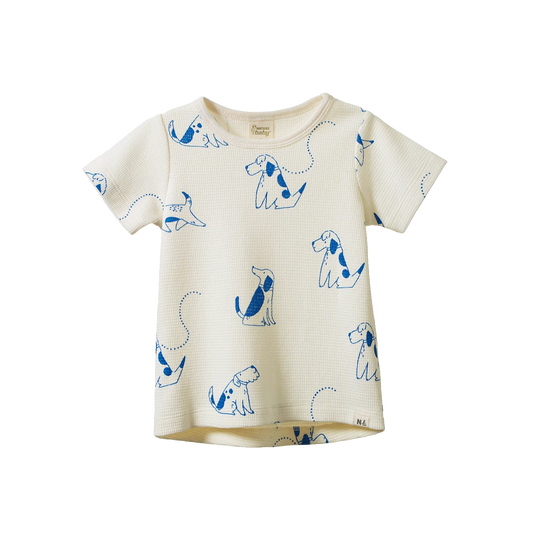 Nature Baby River Tee Waffle - Dog Walk Print