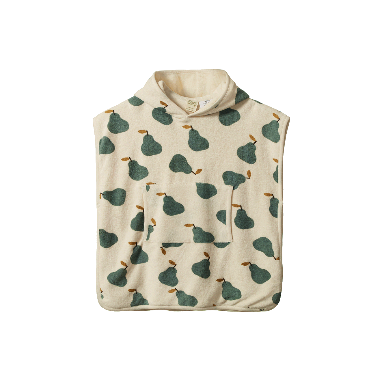 Nature Baby Organic Cotton Poncho Towel - Pear Print