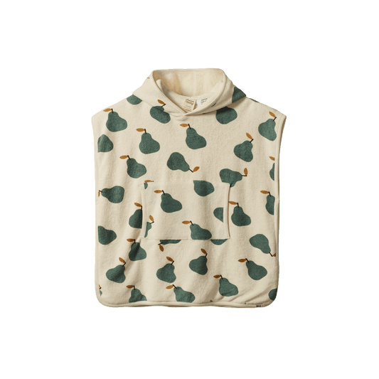 Nature Baby Organic Cotton Poncho Towel - Pear Print