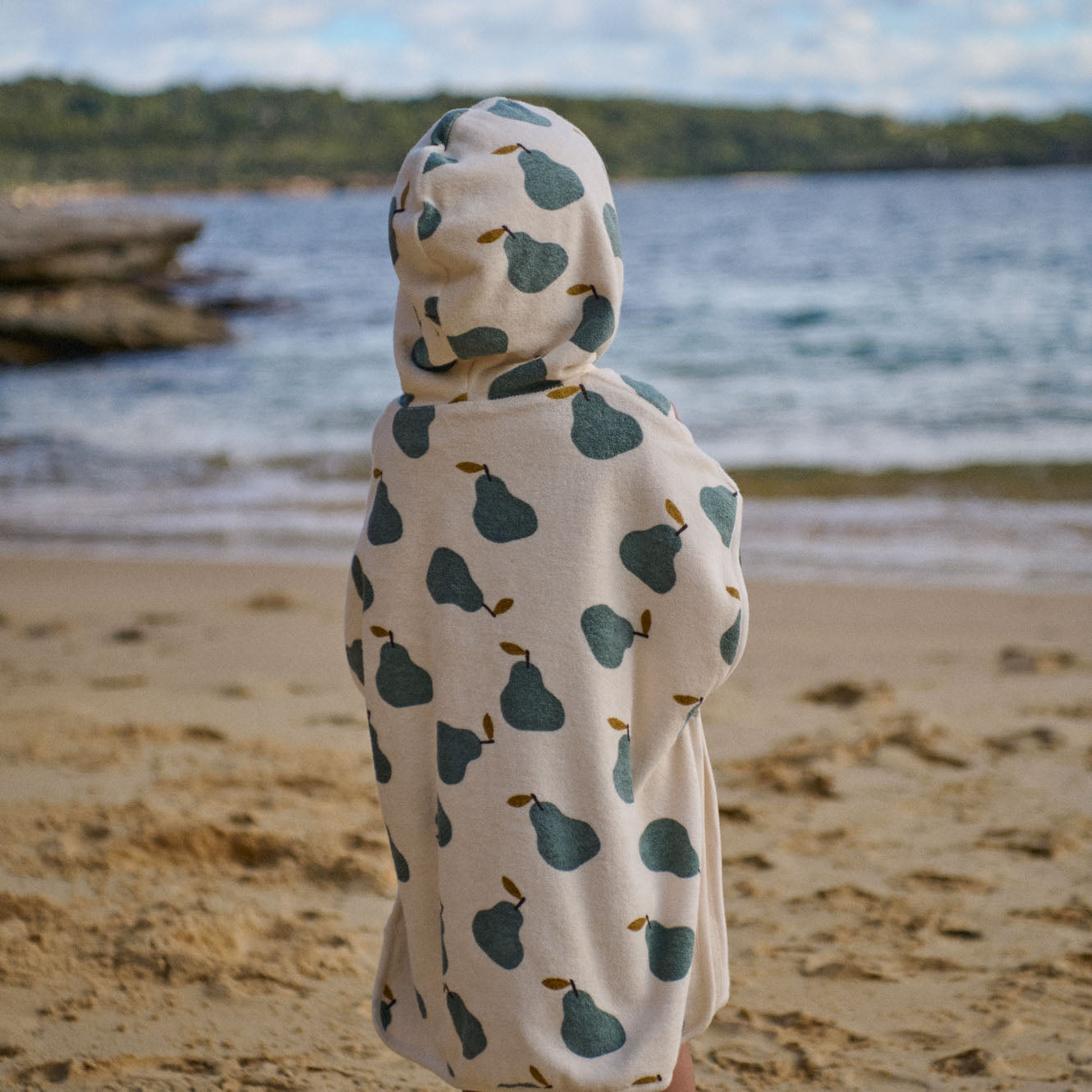 Nature Baby Organic Cotton Poncho Towel - Pear Print