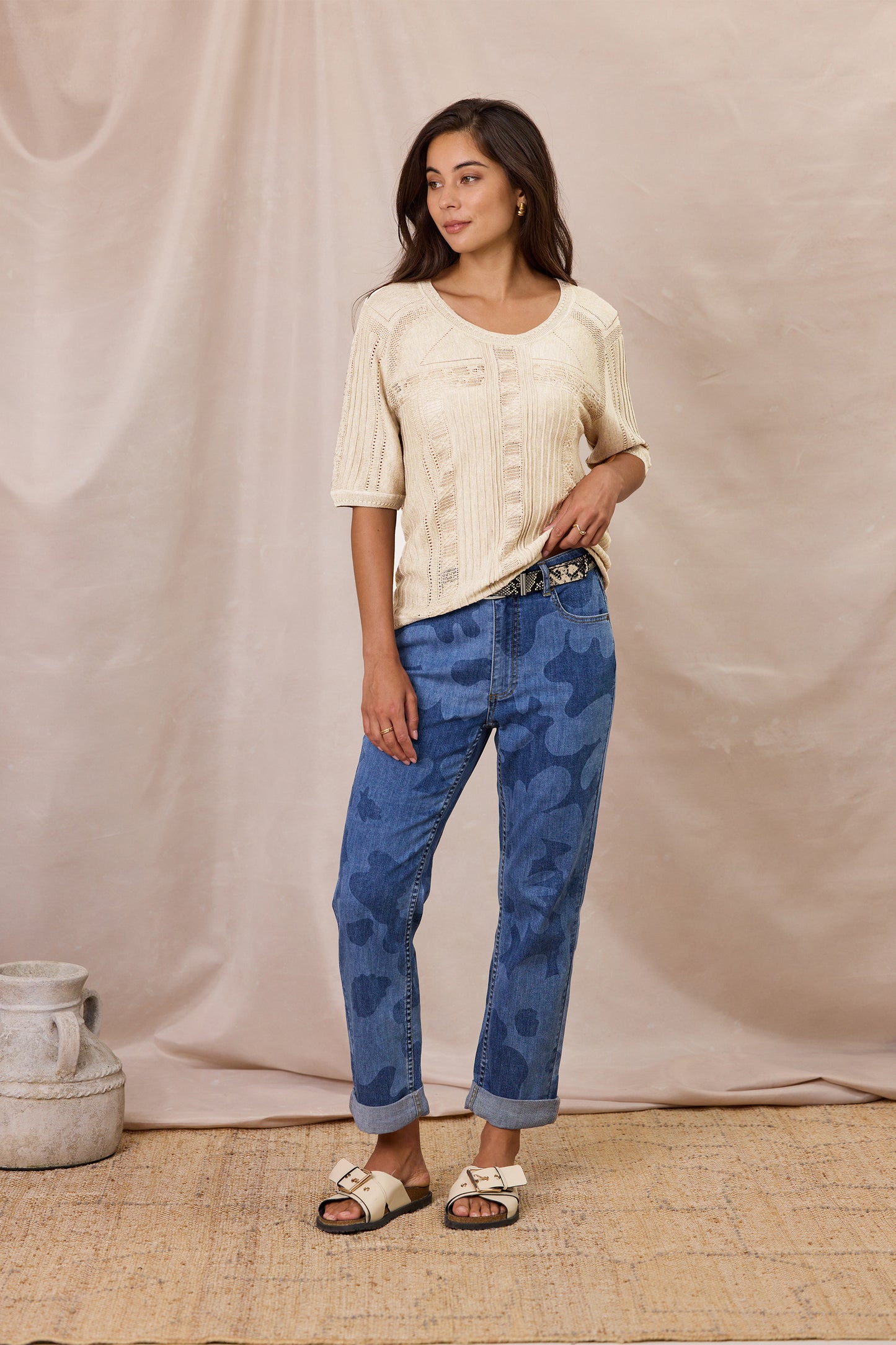 Design Nation Amber Top - French White