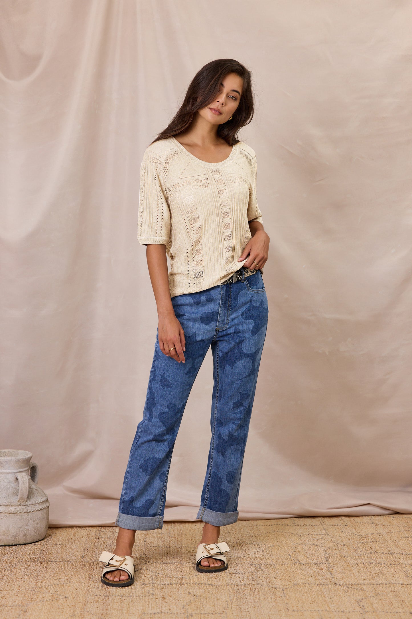 Design Nation Amber Top - French White