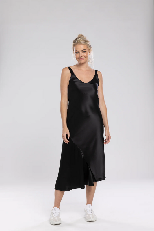Nes V Slip Dress - Black