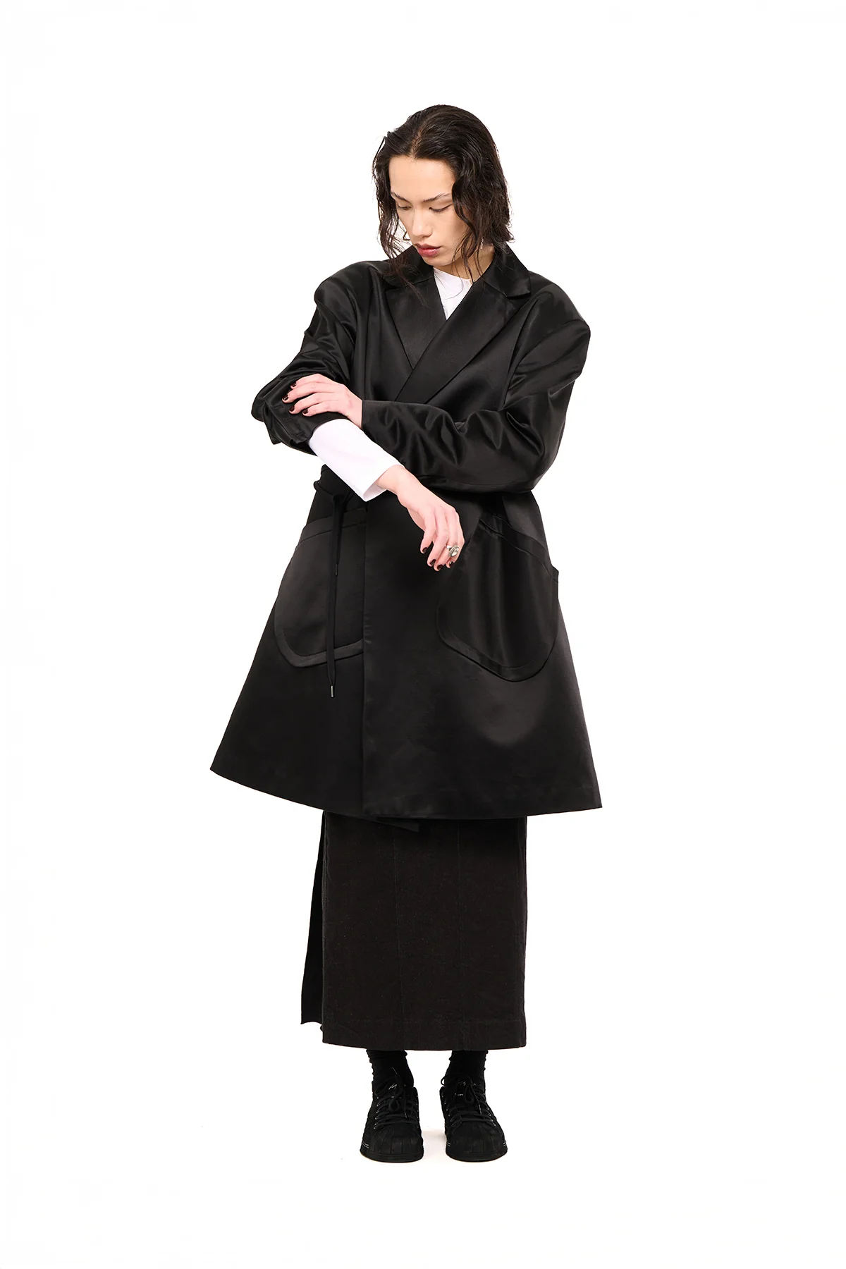 NOM*d After-Party Coat - Black Sateen