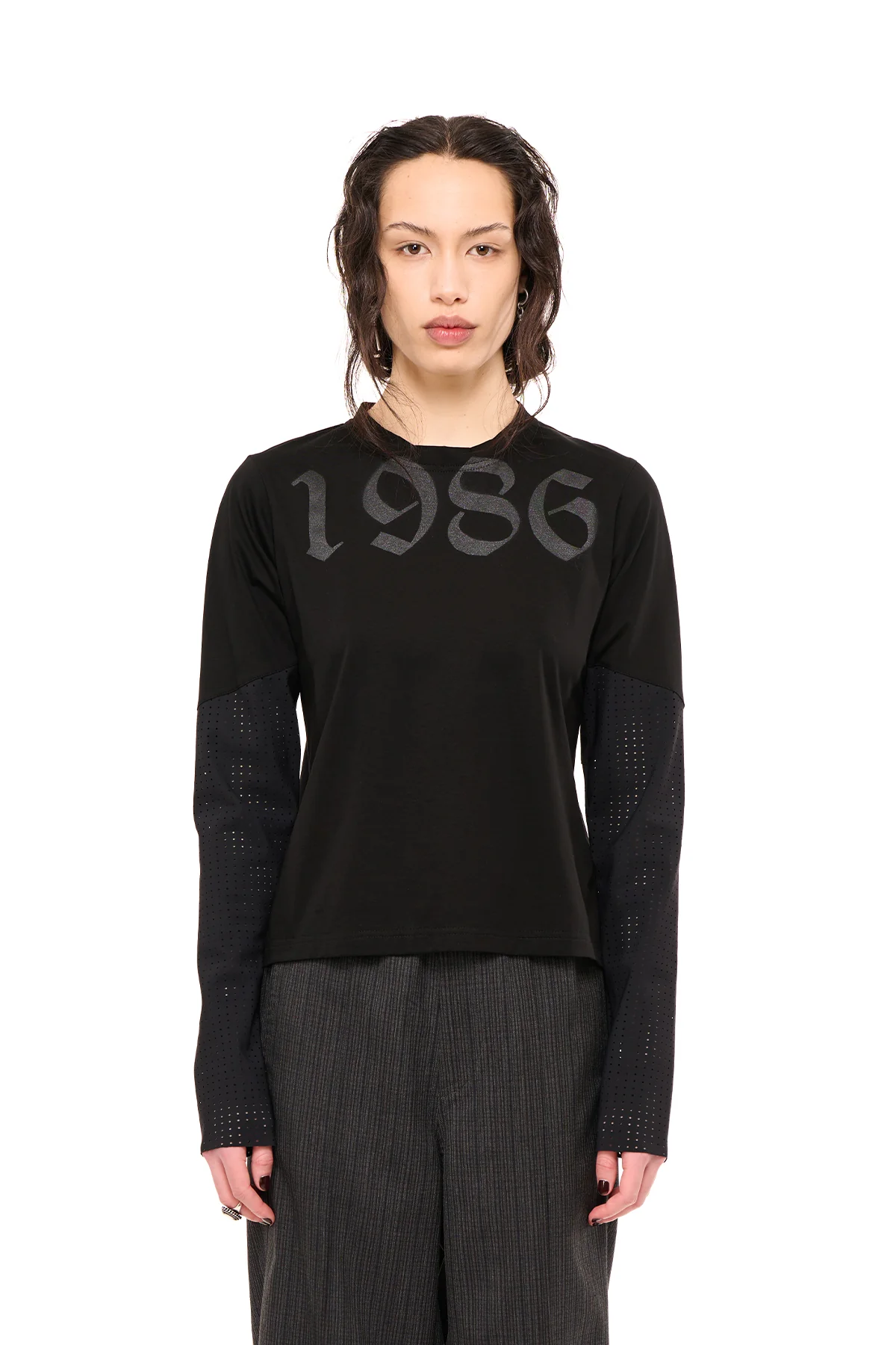 NOM*d Base Long Sleeve - Gunmetal Origin Stencil