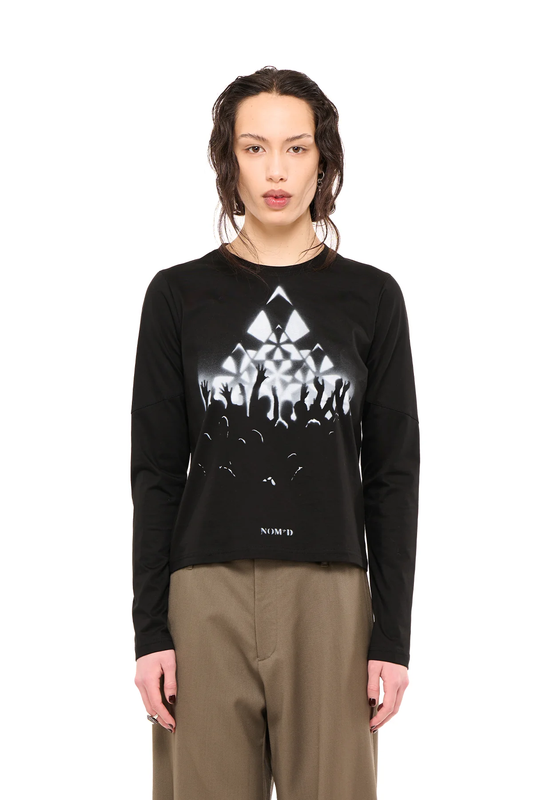 NOM*d Base Long Sleeve - White Fans Stencil
