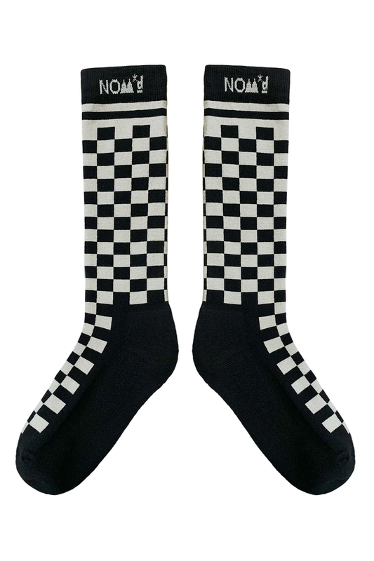 NOM*d Checkerboard Socks - Black/Putty