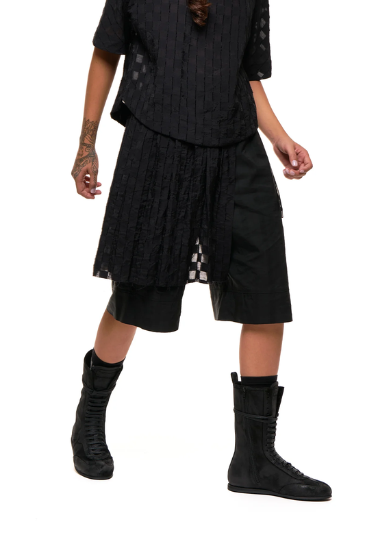 NOM*d Demi Pleat - Black Checkerboard