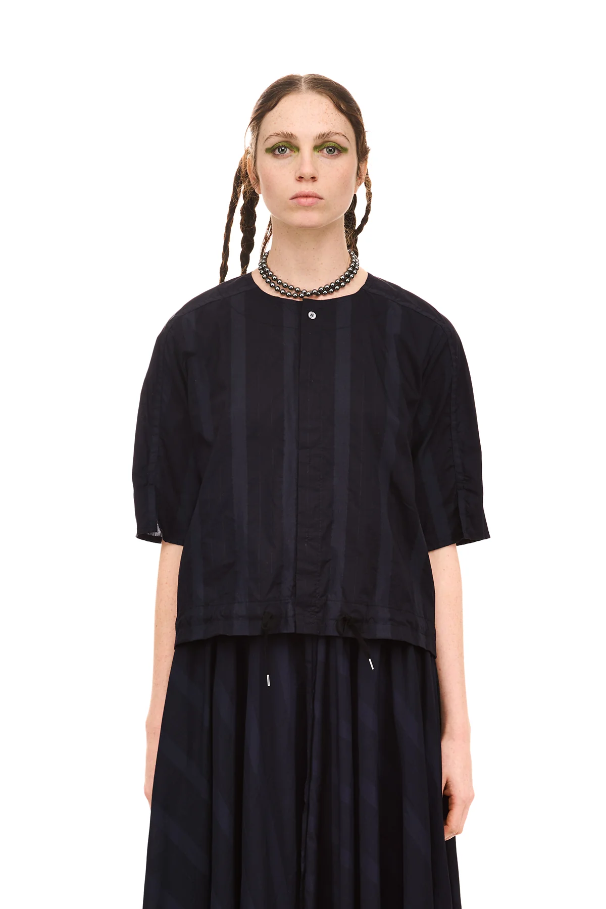 NOM*d Grid Blouson - Midnight