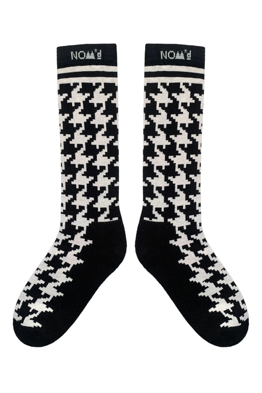 NOM*d Houndstooth Socks - Black/Putty