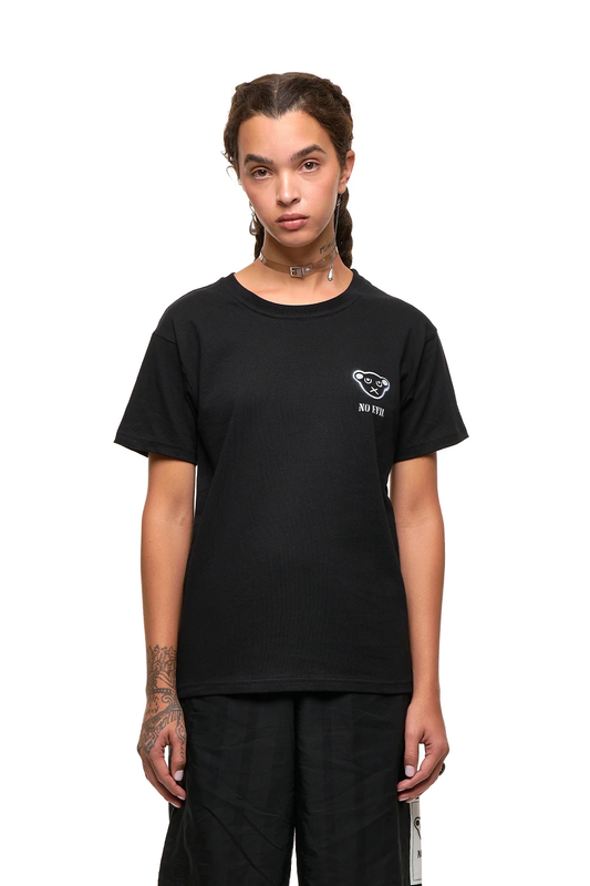 NOM*d No Evil Tee - Black with White Stencil