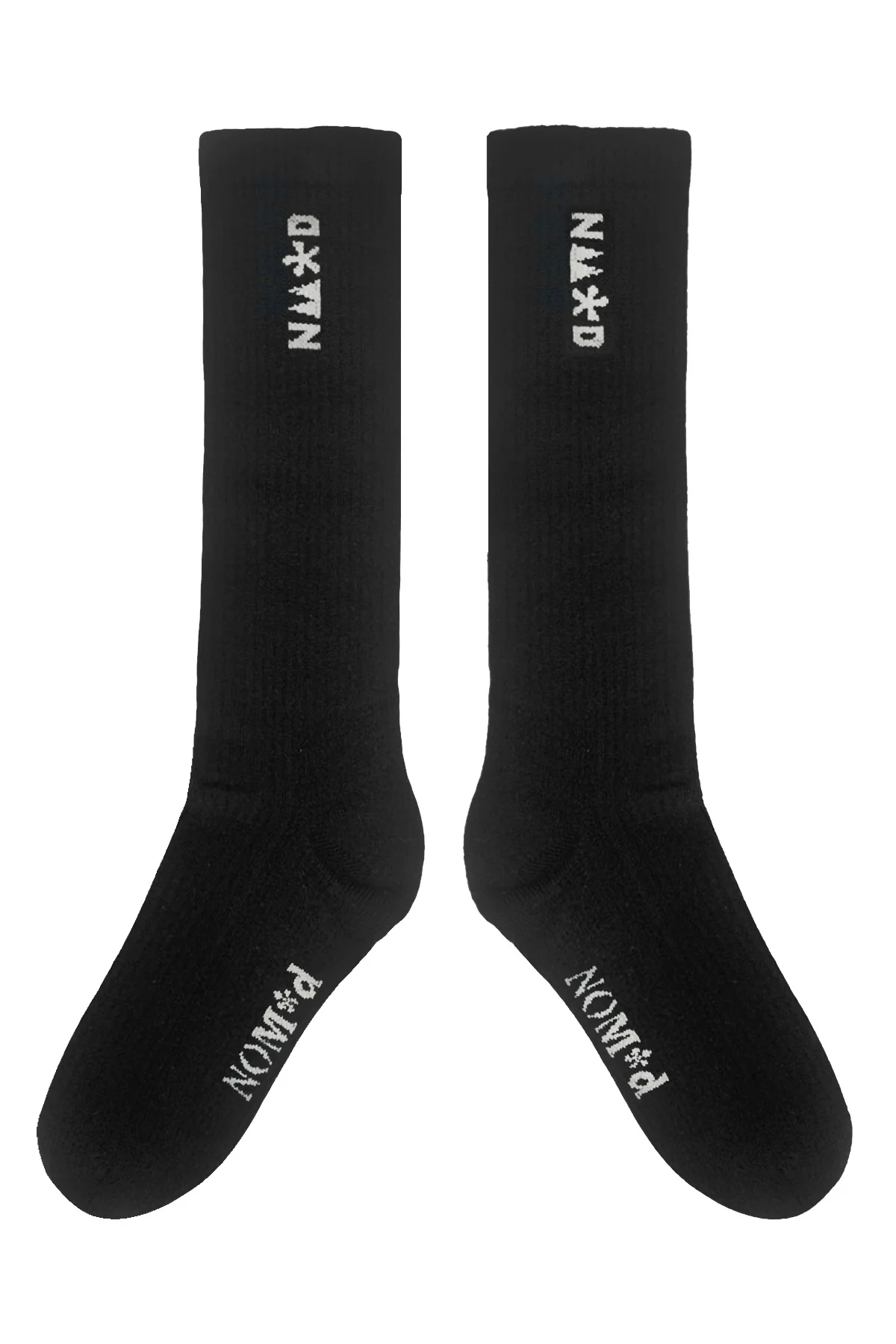 NOM*d Nu Logo Knee High Socks - Black/Grey