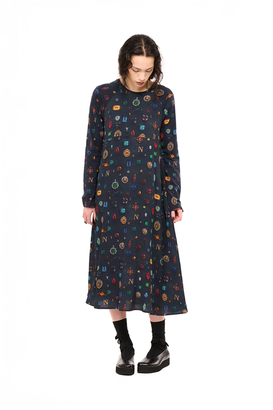 NOM*d Unmixed Slip Dress - Bejeweled Print