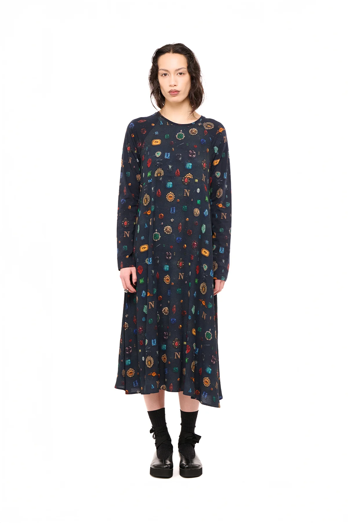 NOM*d Unmixed Slip Dress - Bejeweled Print