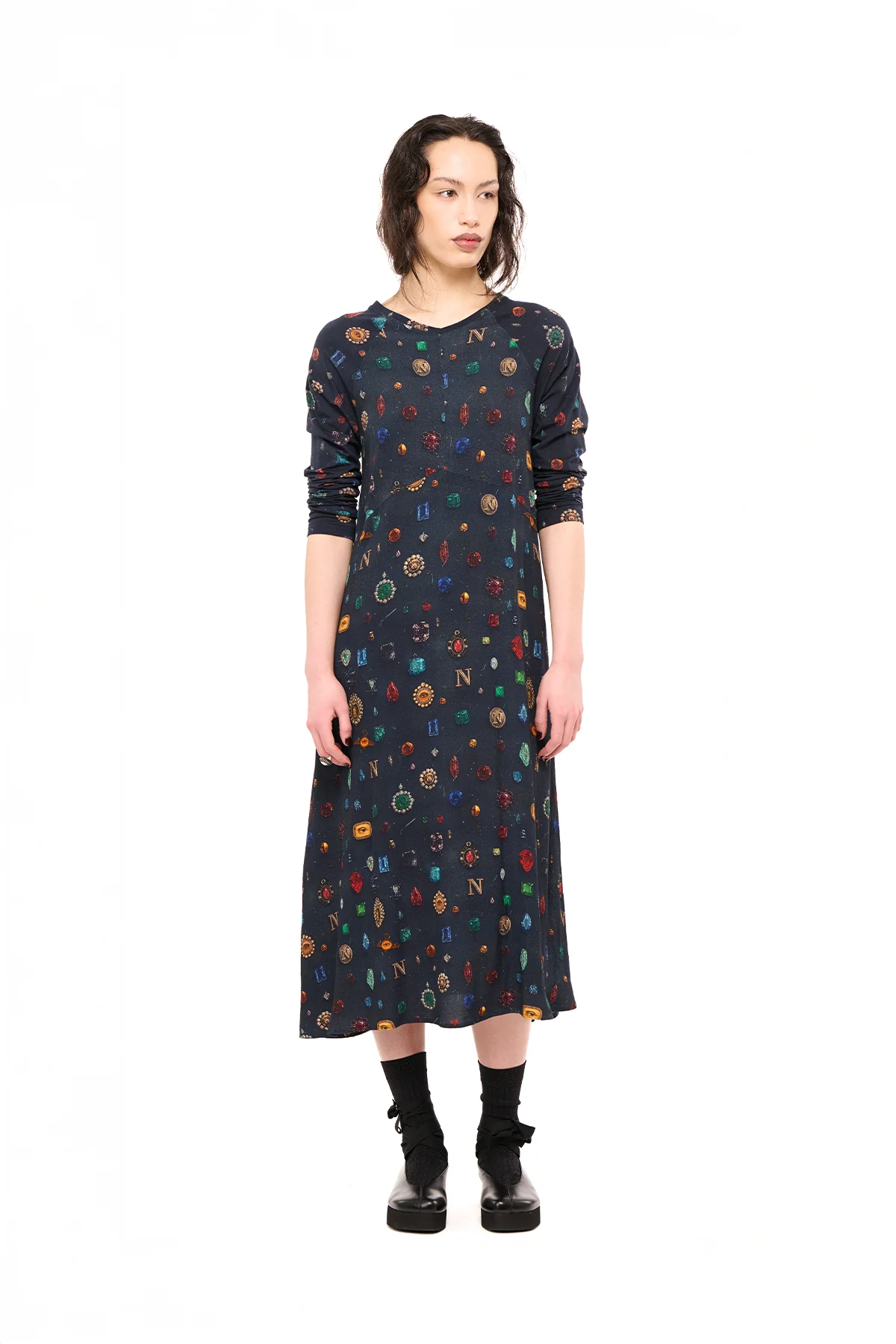 NOM*d Unmixed Slip Dress - Bejeweled Print
