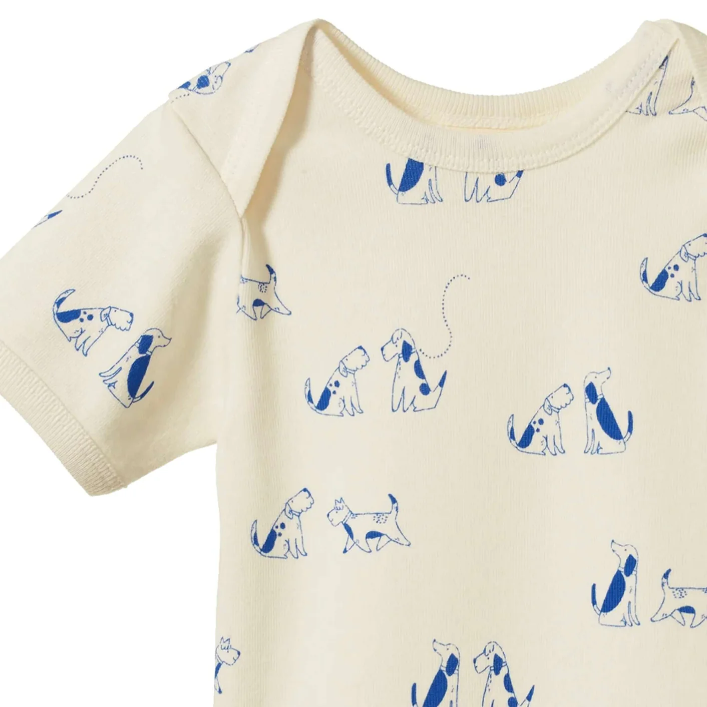 Nature Baby Short Sleeve Bodysuit - Dog Walk Print