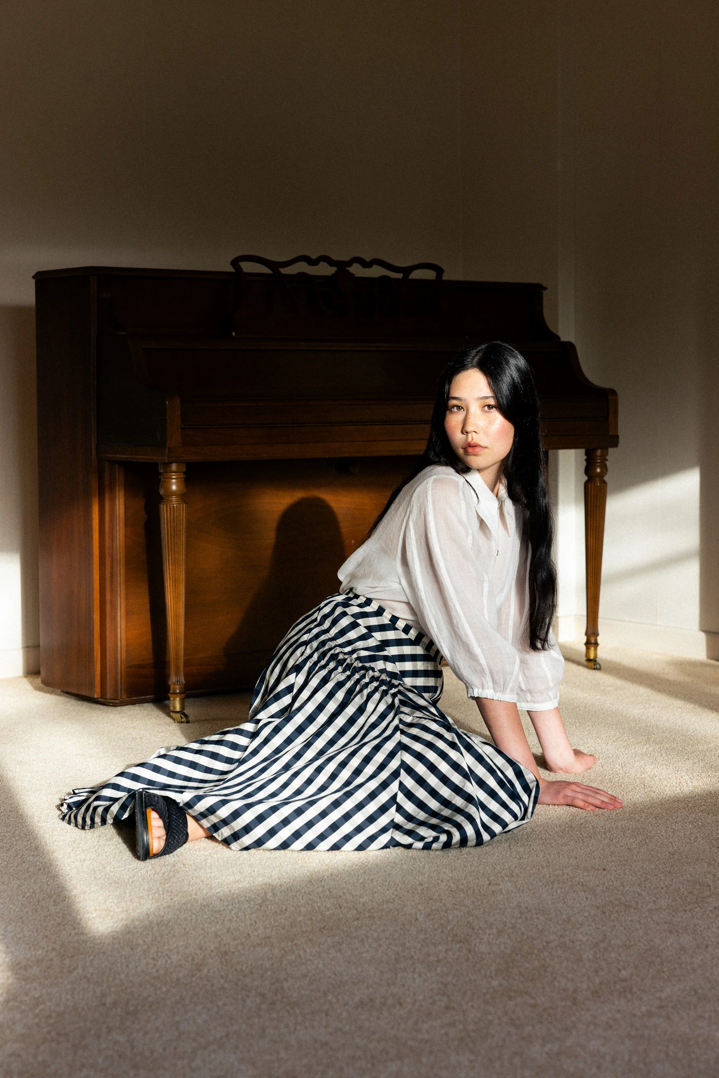Neris In Stitches Skirt - Ink Check