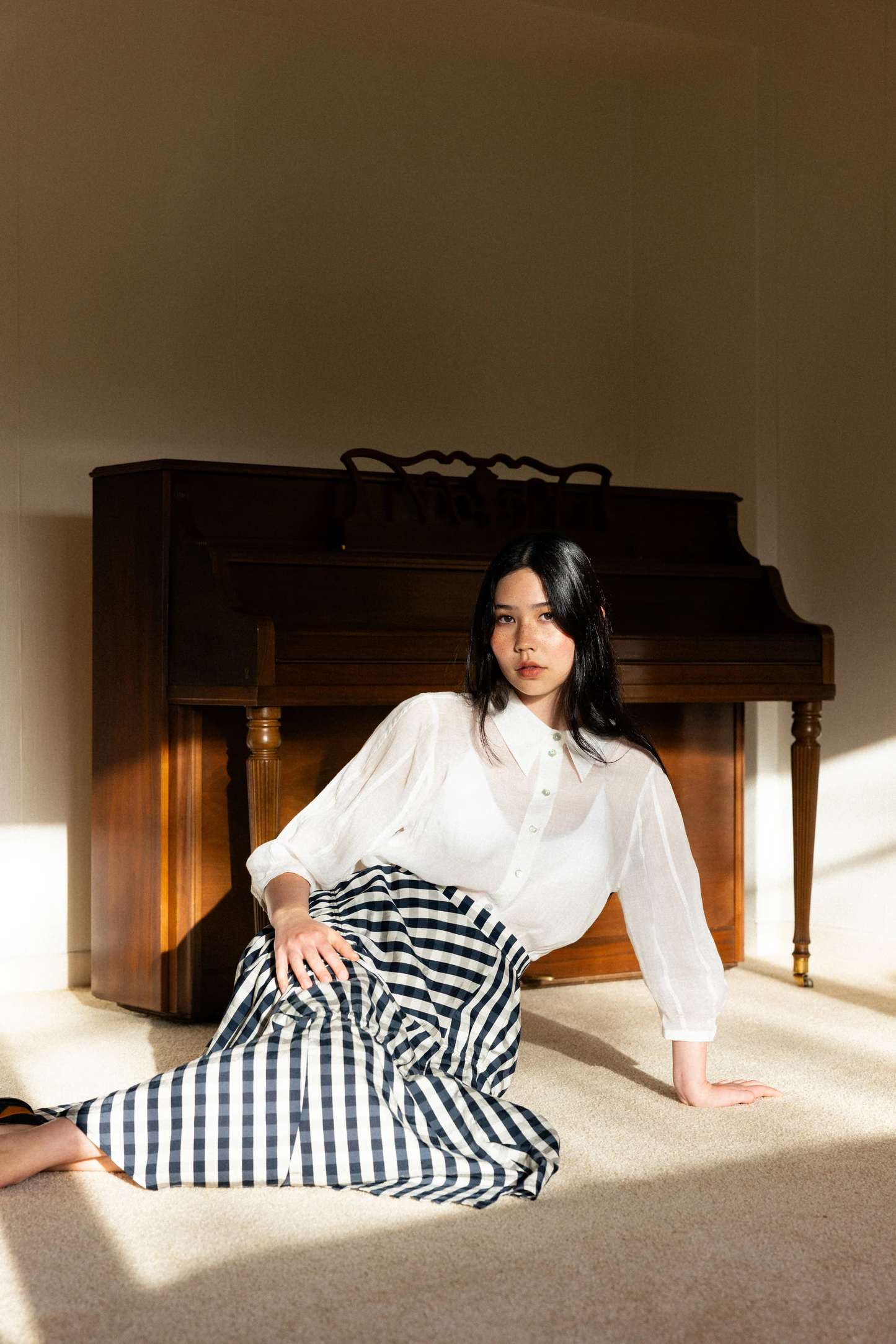 Neris In Stitches Skirt - Ink Check