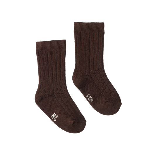 Nature Baby Organic Cotton Rib Socks - Pinecone