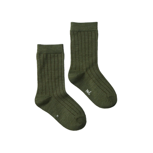 Nature Baby Organic Wool Rib Socks - Thyme