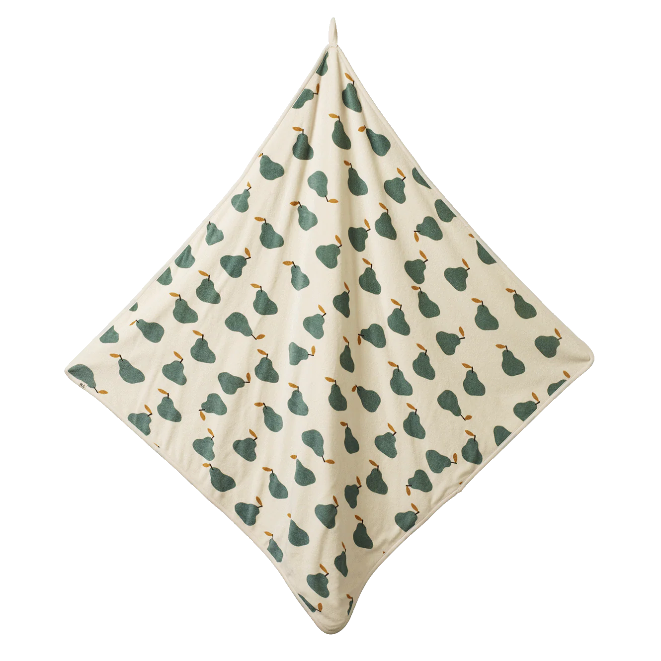 Nature Baby Organic Cotton Hooded Towel - Pear Print