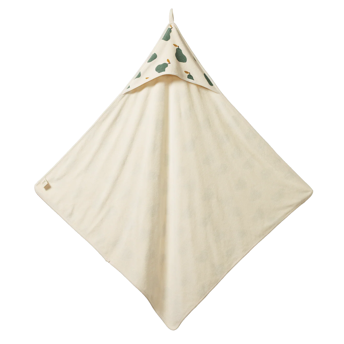 Nature Baby Organic Cotton Hooded Towel - Pear Print